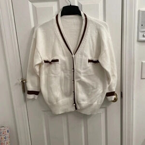 Cardigan Sweater with Pearl Accent size 1X